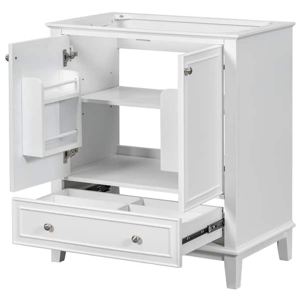 30 in. Bath Vanity Cabinet without Top in White with Doors and Drawer