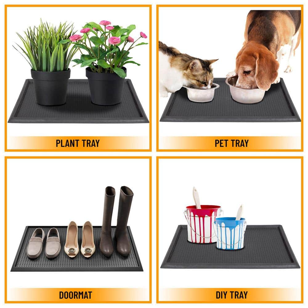 Black Rubber Non-Slip Outdoor Doormat 18" x 30"