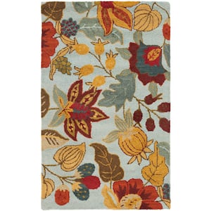 Blossom Blue/Multi Doormat 3 ft. x 4 ft. Solid Floral Area Rug