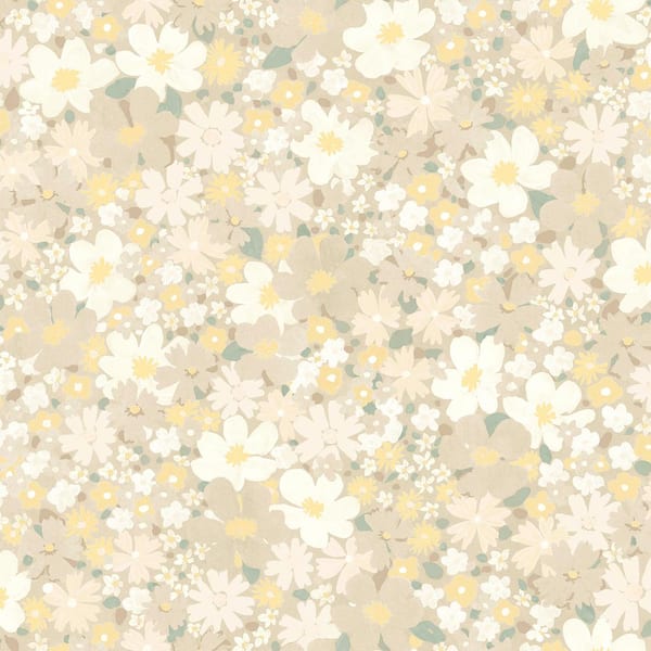 Wildflower Impressions Yellow Peel and Stick Wallpaper