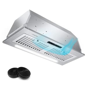 30 in. 900 CFM Smart Ducted Insert Range Hood in Stainless Steel with 3-Speed Exhaust Fan and Time Delayed Fuction