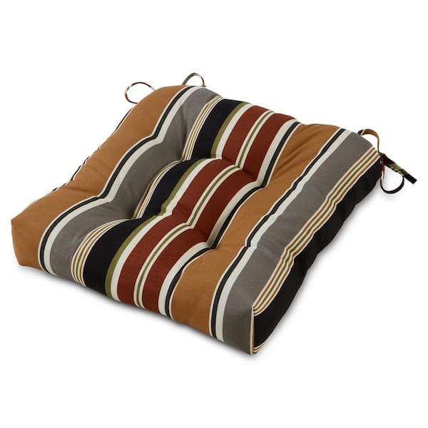 Greendale Home Fashions Brick Stripe 20 in. x 20 in. Tufted Square Outdoor Seat Cushion