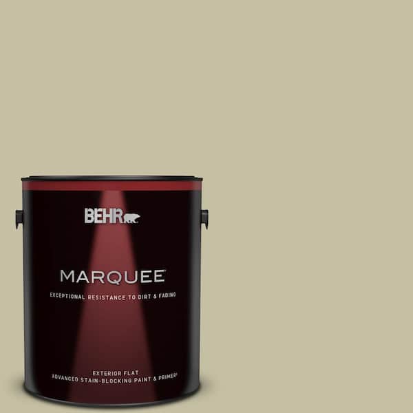 BEHR MARQUEE 1 gal. #S350-3 Washed Olive Flat Exterior Paint & Primer