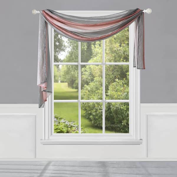 Ombre 144 in. L Polyester Window Curtain Scarf in Blush