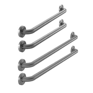 24 in. x 1-1/4 in. and 36 in. x 1-1/4 in. Concealed Screw Grab Bar Combo in Brushed Stainless Steel (2-Pack)