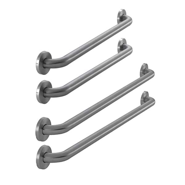 Glacier Bay 24 in. x 1-1/4 in. and 36 in. x 1-1/4 in. Concealed Screw Grab Bar Combo in Brushed Stainless Steel (2-Pack)