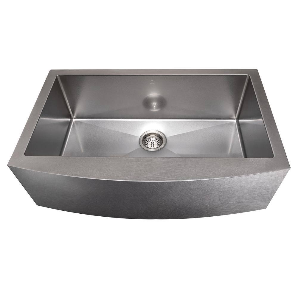 DuraSnow 33'' Stainless Steel Farmhouse Apron Single Bowl Sink