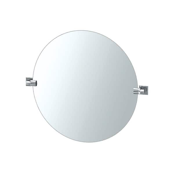 Gatco Elevate 29 in. x 25 in. Frameless Single Large Round Mirror in Chrome
