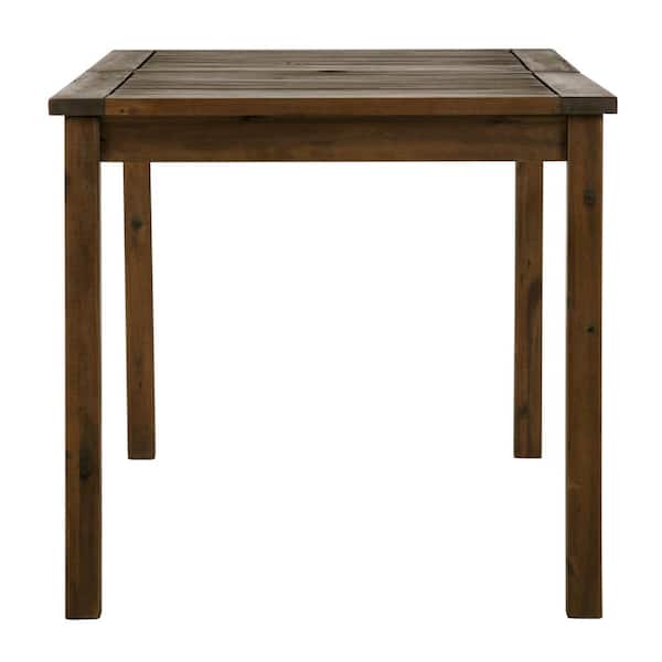 Dark Brown Rectangle Acacia Wood Outdoor Dining Table
