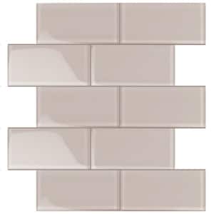 Beige 3 in. x 6 in. Matte Finished Glass Mosaic Tile (5 Sq. ft./Case)