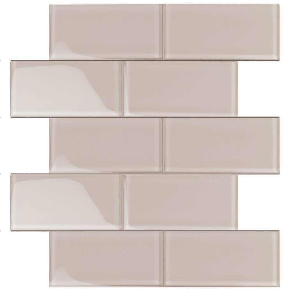 Beige 3" x 6" Matte Glass Subway Tile