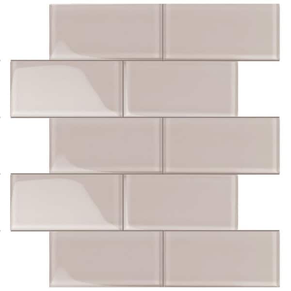 Colorway 3 in x 6 in Beige Glass Mosaic Matte Wall and Floor Tile (30 Cases/150 sq. ft. /Pallet)
