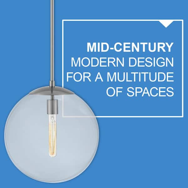 HINKLEY - Warby 1-Light Polished Antique Nickel Globe Pendant Light