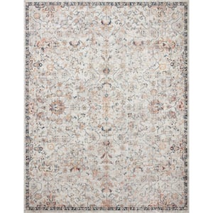 Cassandra Dove/Navy 2 ft. 6 in. x 10 ft. Runner Oriental 100% Polypropylene Pile Area Rug Runner Rug