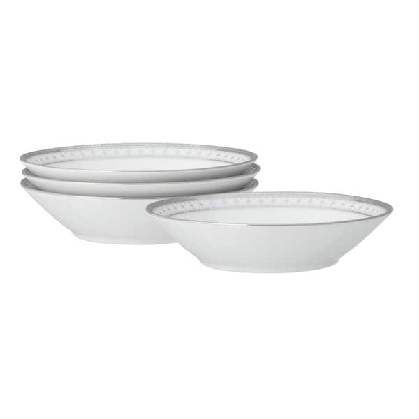 Noritake Rochester Platinum 5.5 in., 4 fl. oz. (White) Porcelain Fruit Bowls, (Set of 4)