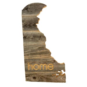 Large Rustic Farmhouse Delaware Home State Reclaimed Wood Wall Art