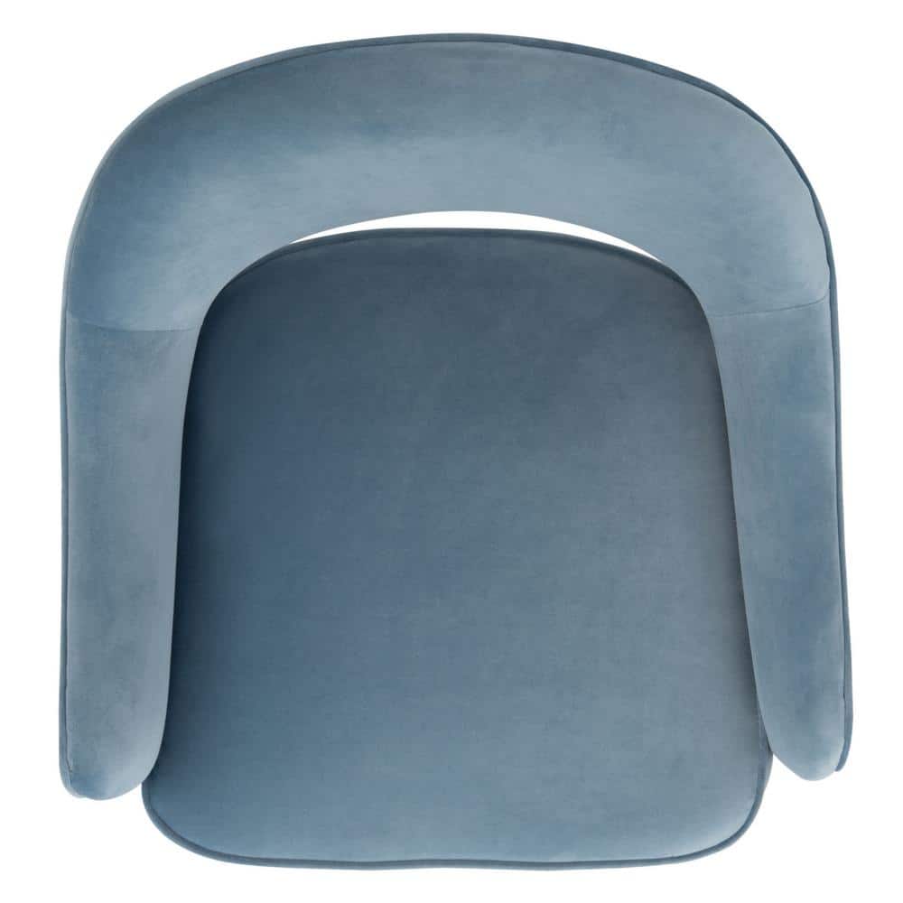 Light Blue Velvet Accent Chair with Gold Legs