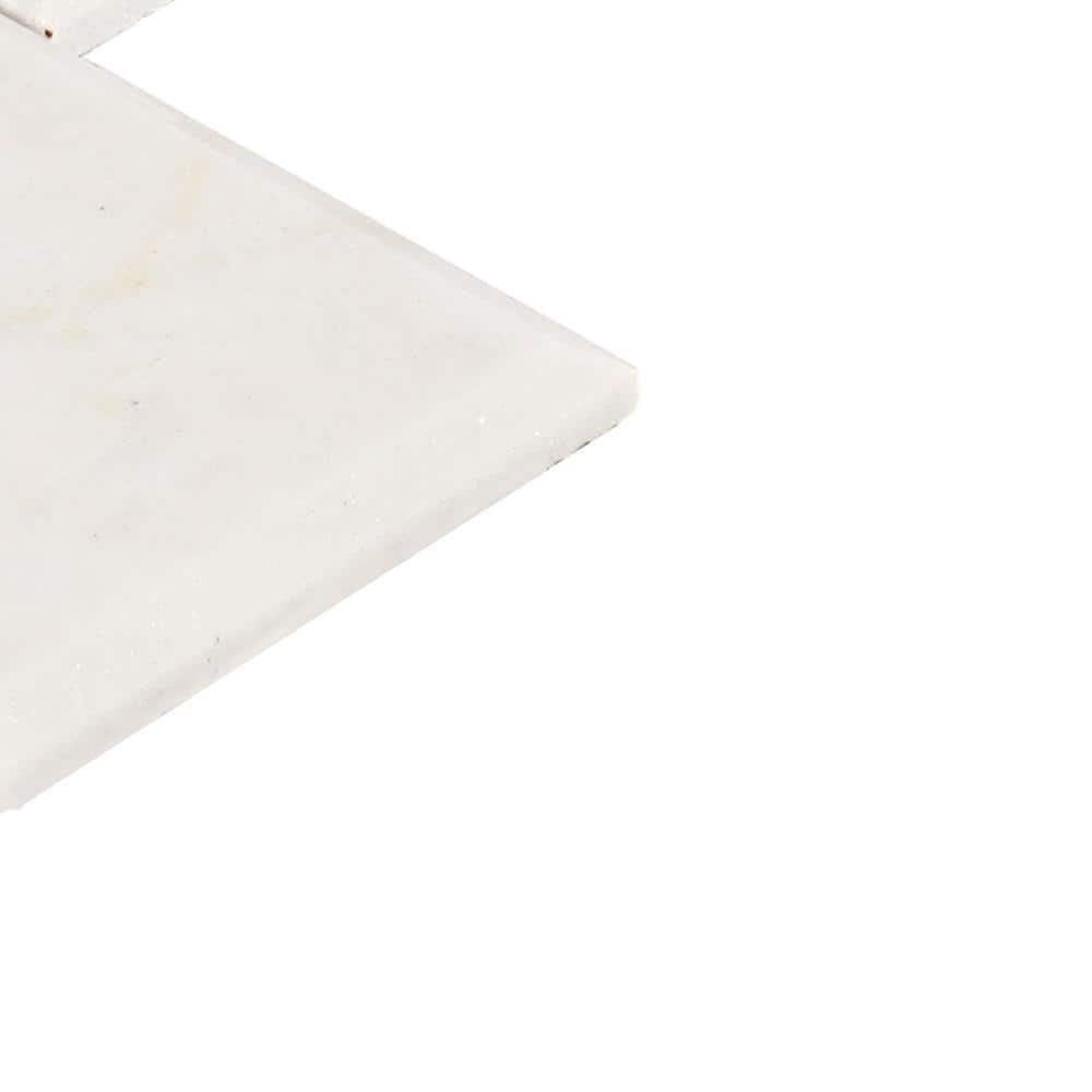 Daphne White Matte Peel and Stick Marble Mosaic Tile