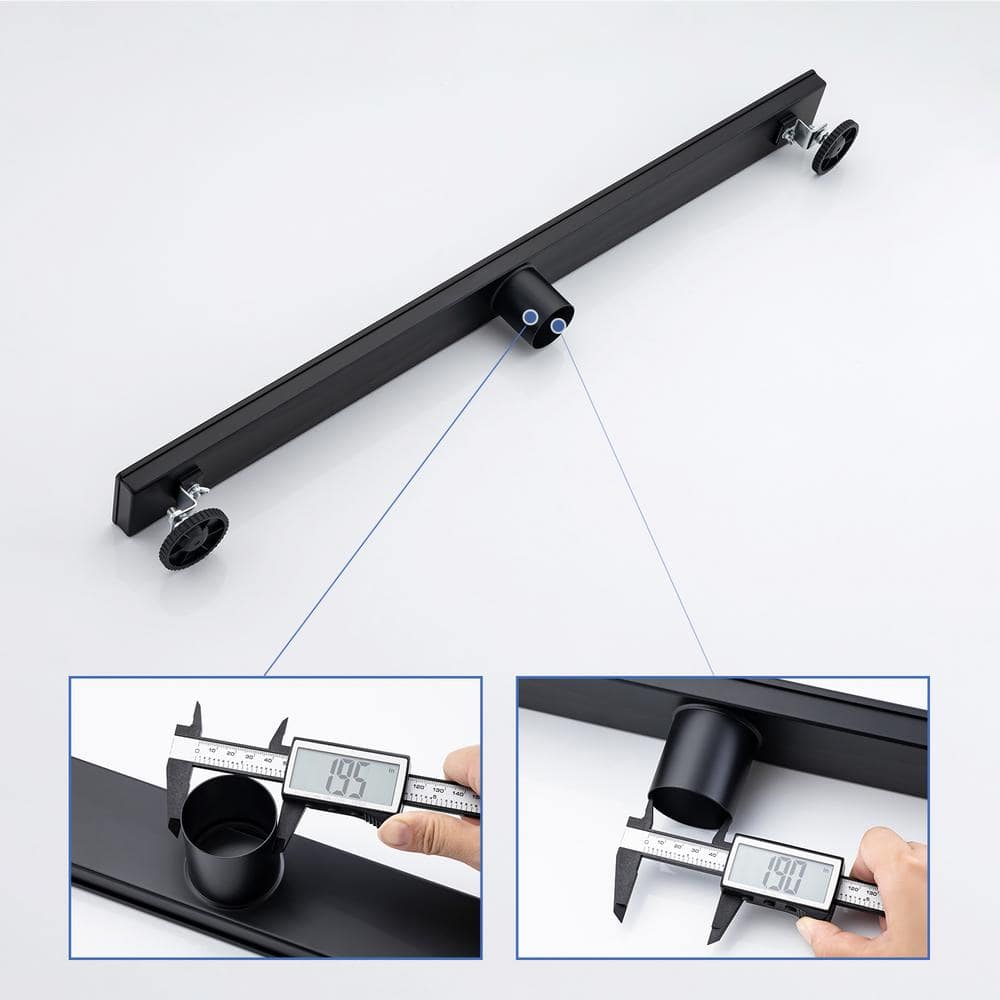 Matte Black 32'' Linear Grid Shower Drain