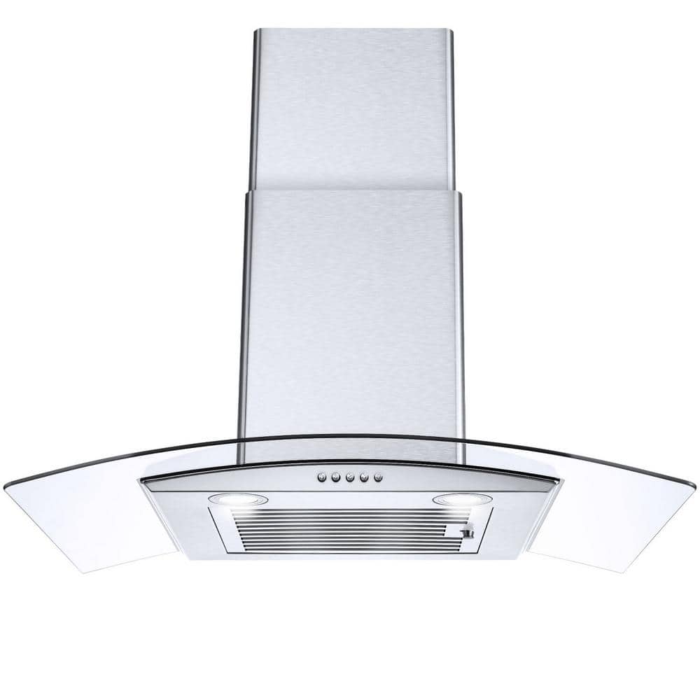 Tidoin Silver 30 in. 450 CFM Smart Ducted Insert Range Hood in Stainless Steel with Push Button and Removable Baffle Filters