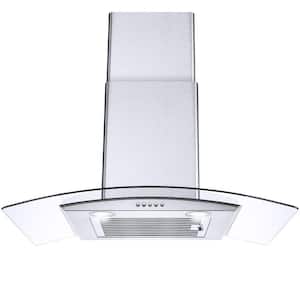 Silver 30 in. 450 CFM Smart Ducted Insert Range Hood in Stainless Steel with Push Button and Removable Baffle Filters