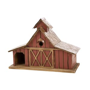 14.96 in. H Oversized Rustic Wood Barn Birdhouse