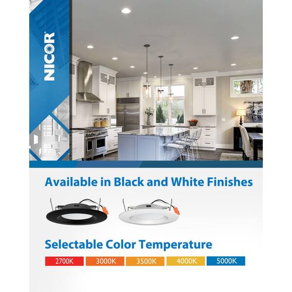 NICOR IXD 6 in. White Selectable CCT Housing Required Integrated