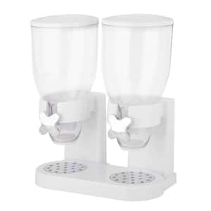 Double White Cereal Dispenser with Portion Control