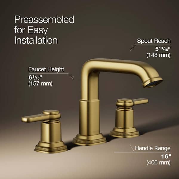 KOHLER Numista 8 in. Widespread Double Handle Bathroom Faucet in Vibrant Brushed Moderne Brass