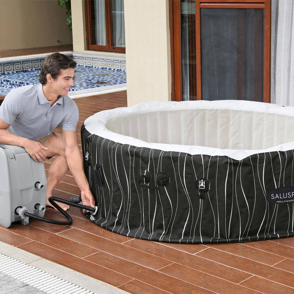 Bestway SaluSpa Black Round Inflatable Hot Tub with EnergySense Cover