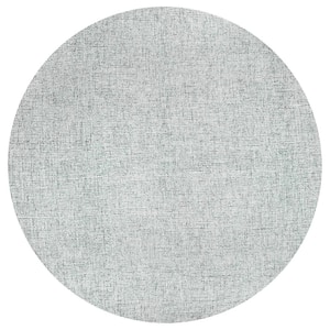 London Collection Blue/Ivory 10 ft. Round Hand-Tufted Solid Area Rug