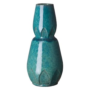 Teal Calyx Gourd Vase
