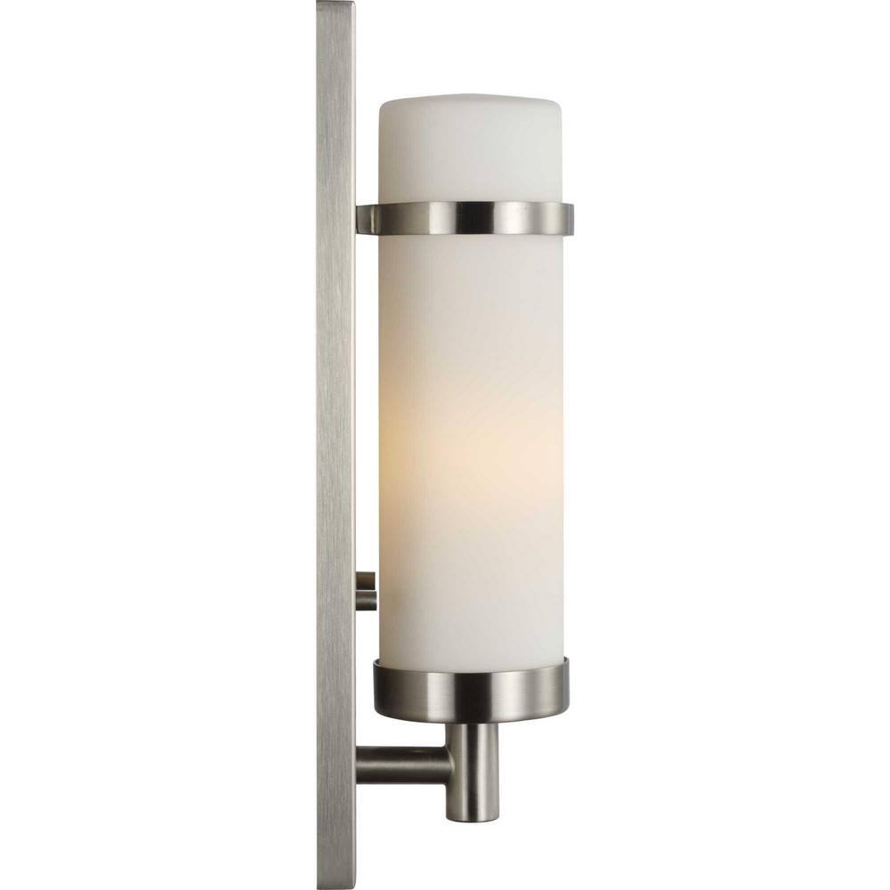 Hartwick Brushed Nickel Wall Sconce with Etched Opal Glass