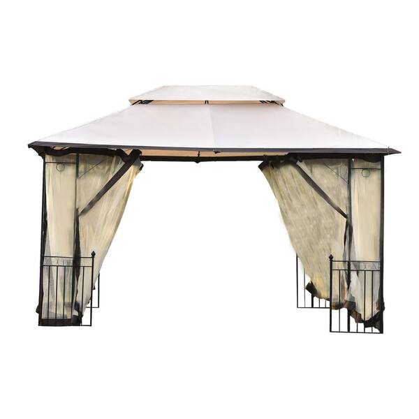 Beige Metal Outdoor Portable Canopy 