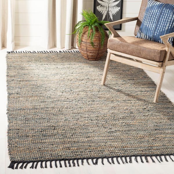 Vintage Leather Gray Doormat 2 ft. x 3 ft. Solid Speckled Gradient Area Rug