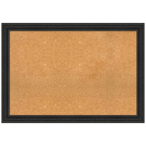 Amanti Art Shipwreck Black 40.00 in. x 28.00 in. Narrow Framed Corkboard Memo Board
