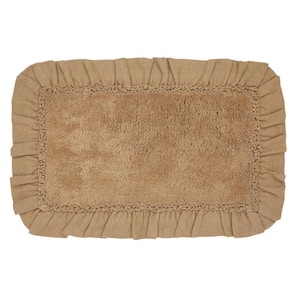 Burlap 20 in. x 30 in. Natural Tan Bathmat