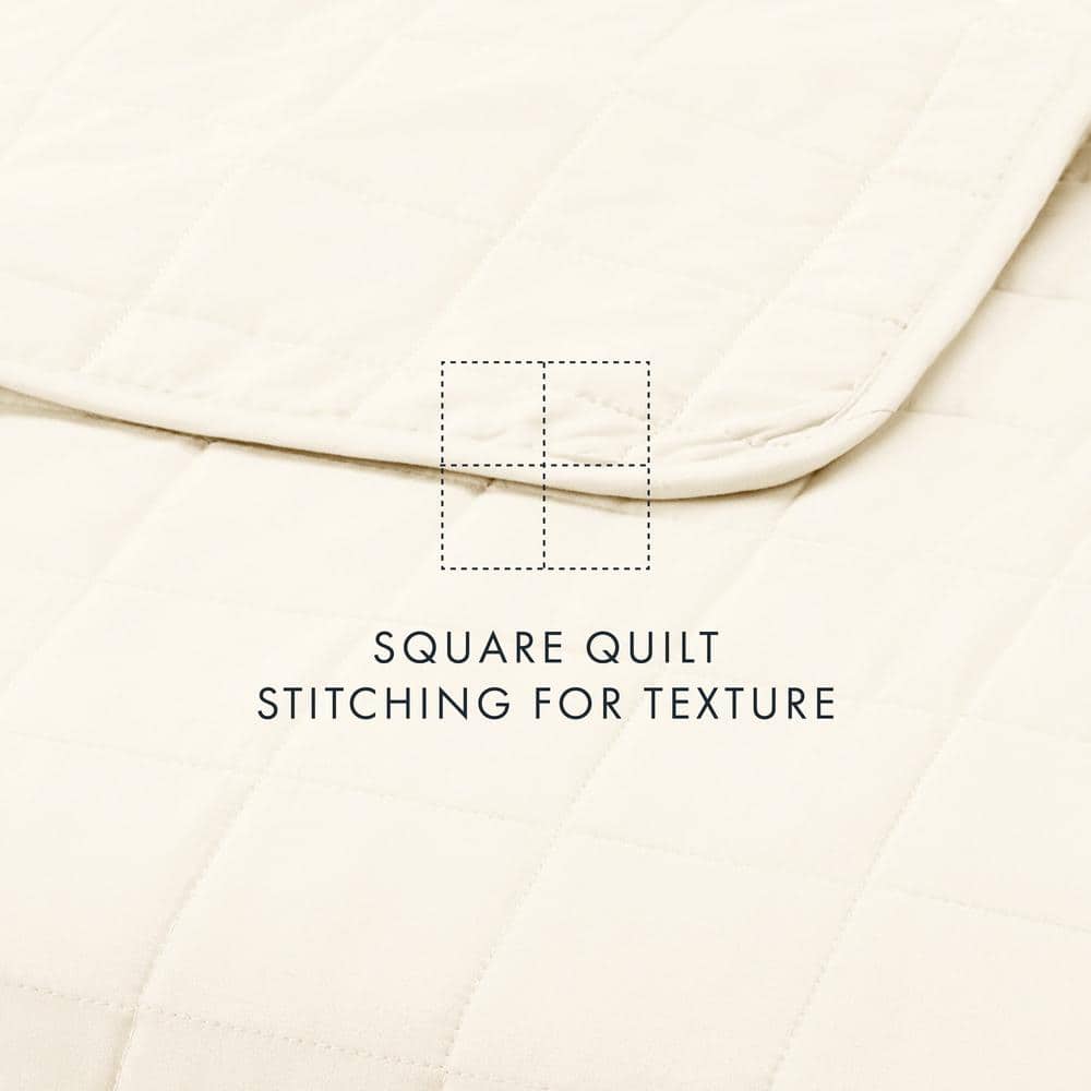 Elegant Ivory Microfiber Twin Quilt Set with Timeless Pattern