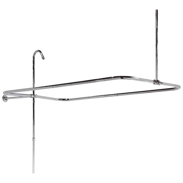 Elizabethan Classics 60 in. x 31 in. End Mount Shower Riser with Enclosure in Polished Brass