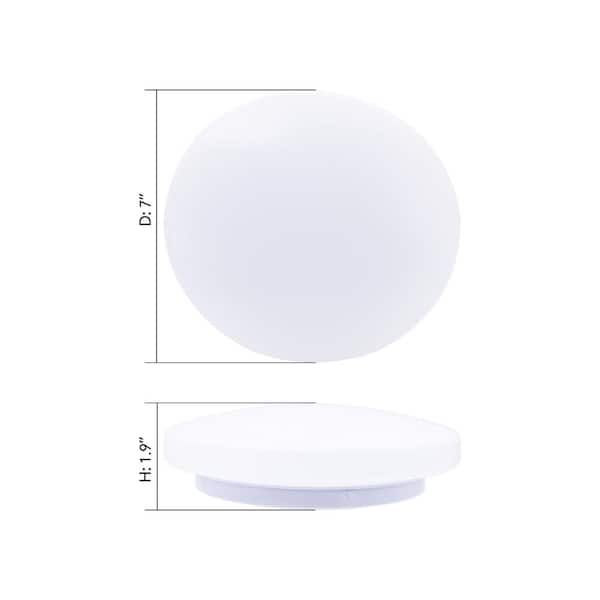 7 in. White Round Integrated Dimmable LED Flush Mount Ceiling Light 4000K Cool White（6-Pack）