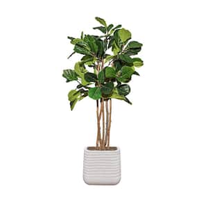 Vintage Home Artificial Faux Fig Tree 68 in. Large Fake Plant Real Touch with Eco Planter