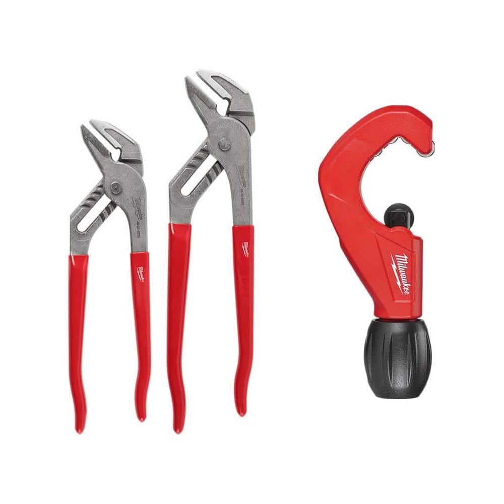 10 in. and 12 in. Smooth Jaw Pliers Set with 1 in. Constant Swing Copper Tubing Cutter (3-Piece) price history on PriceWatchPro