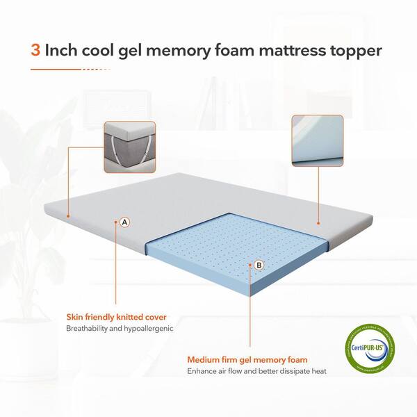 Cooling Air Flow Memory Foam Mattress Topper