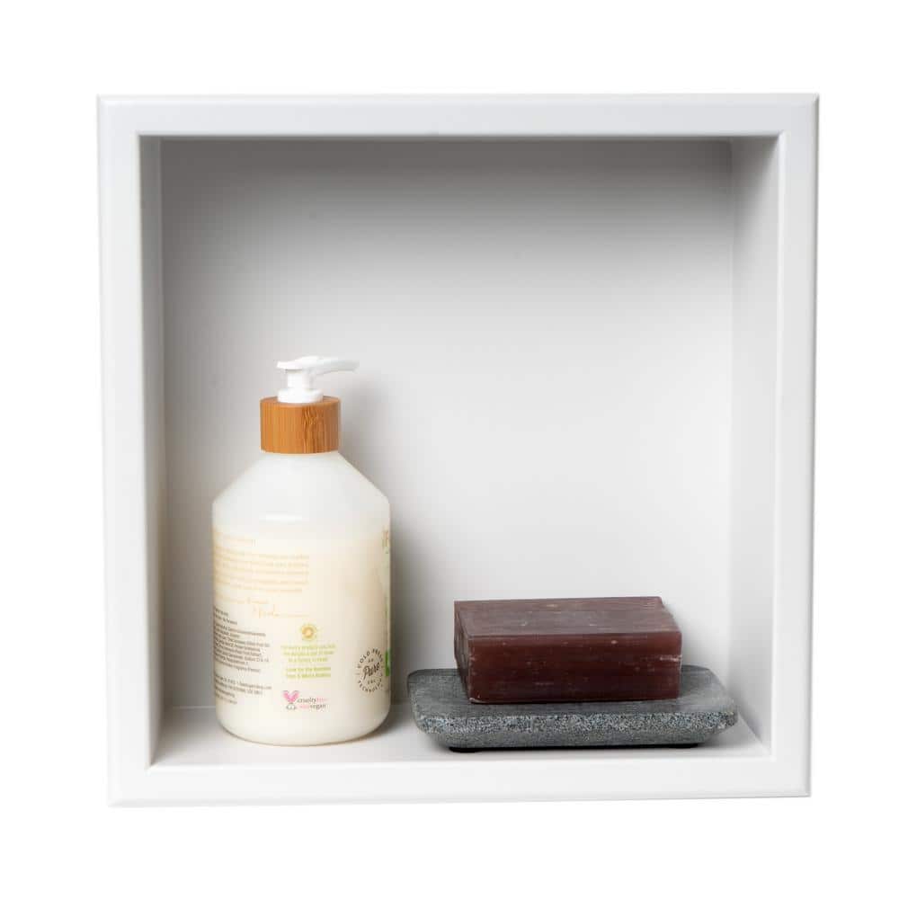 Matte White 12" x 12" Stainless Steel Shower Niche