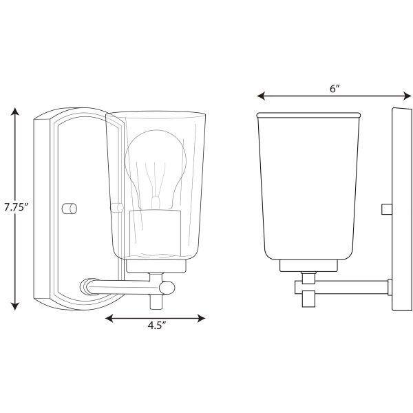 Adley Sleek Brushed Nickel 1-Light Bath Wall Fixture with Clear Glass Shade