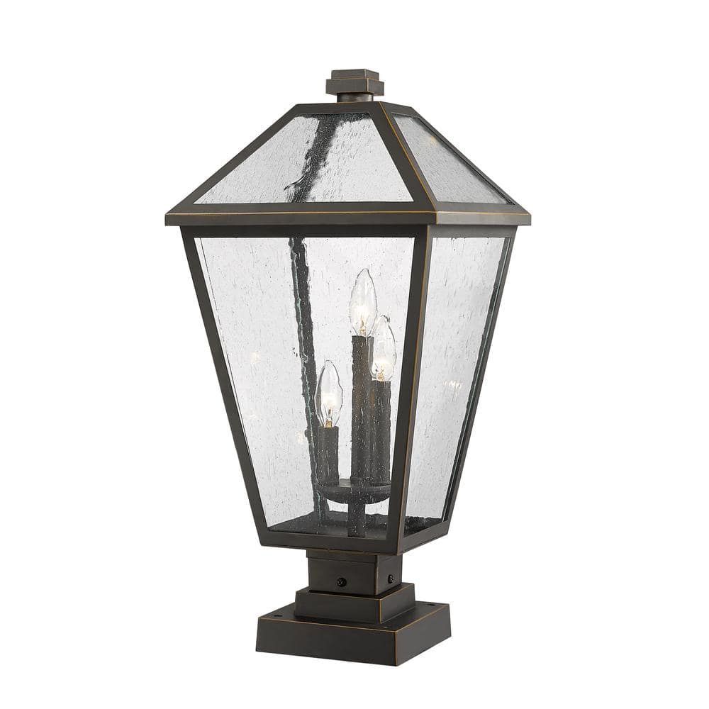 Talbot 24 .75 in. 3-Light Bronze Metal Hardwired Outdoor Weather Resistant 