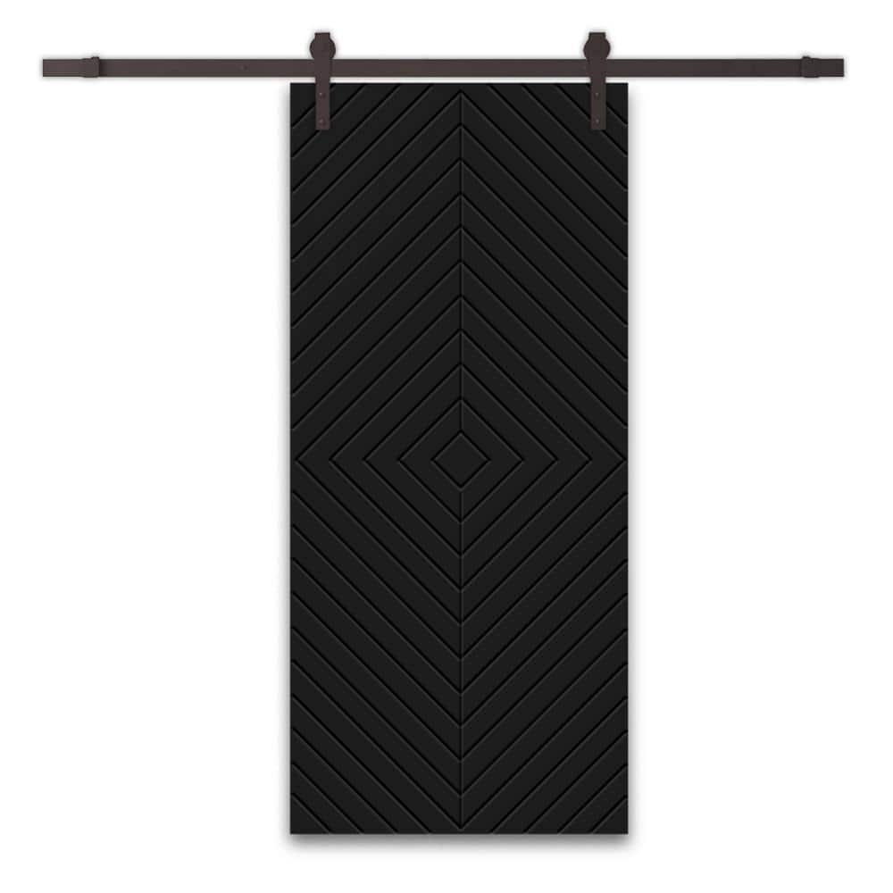 CALHOME Diamond 24 in. x 84 in. Black Stained MDF Modern Fully ...