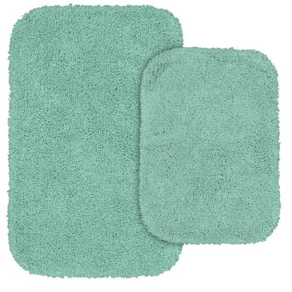 Garland Rug Serendipity Sea Foam 2-Piece Washable Bathroom Rug Set