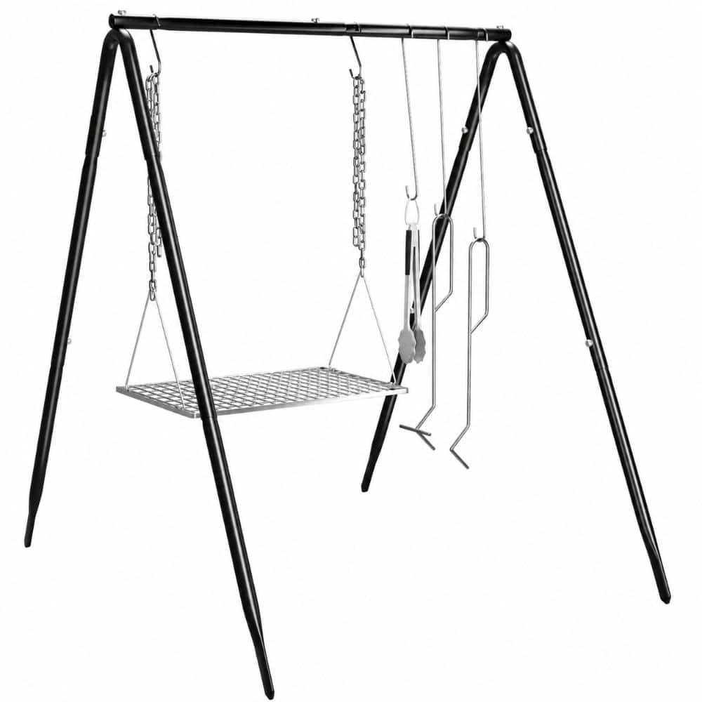 Campfire Swing Cooking Stand with Hooks, Adjustable Collapsible Legs, Dutch Oven BBQ Grill for Open Fire Cookware price history on PriceWatchPro