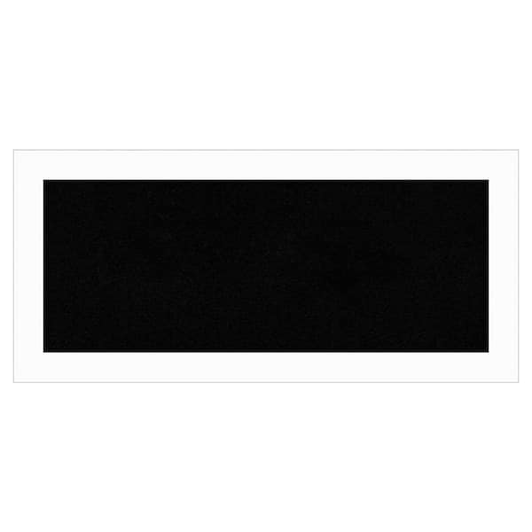 Amanti Art Basic White Narrow Wood Framed Black Corkboard 33 in. x 15 in. Bulletin Board Memo Board
